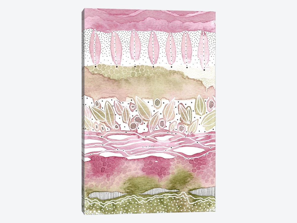 Cherry Blossom Stripe by Kate Rebecca Leach 1-piece Canvas Artwork