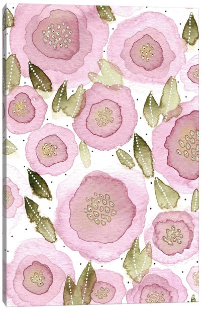 Cherry Blossom Abstract Canvas Art Print - Kate Rebecca Leach