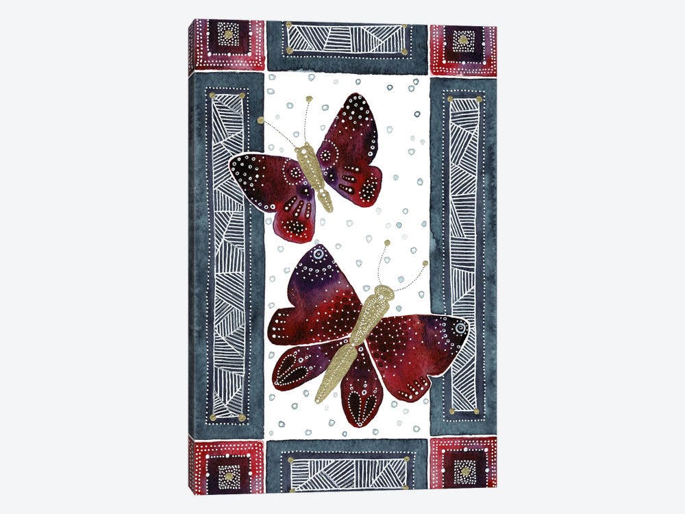 Deco Butterflies by Kate Rebecca Leach 1-piece Art Print
