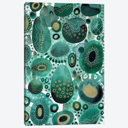 Emerald And Gold Abstract Canvas Print #KLC25} by Kate Rebecca Leach Canvas Wall Art