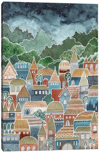 Forest Village Canvas Art Print - Kate Rebecca Leach