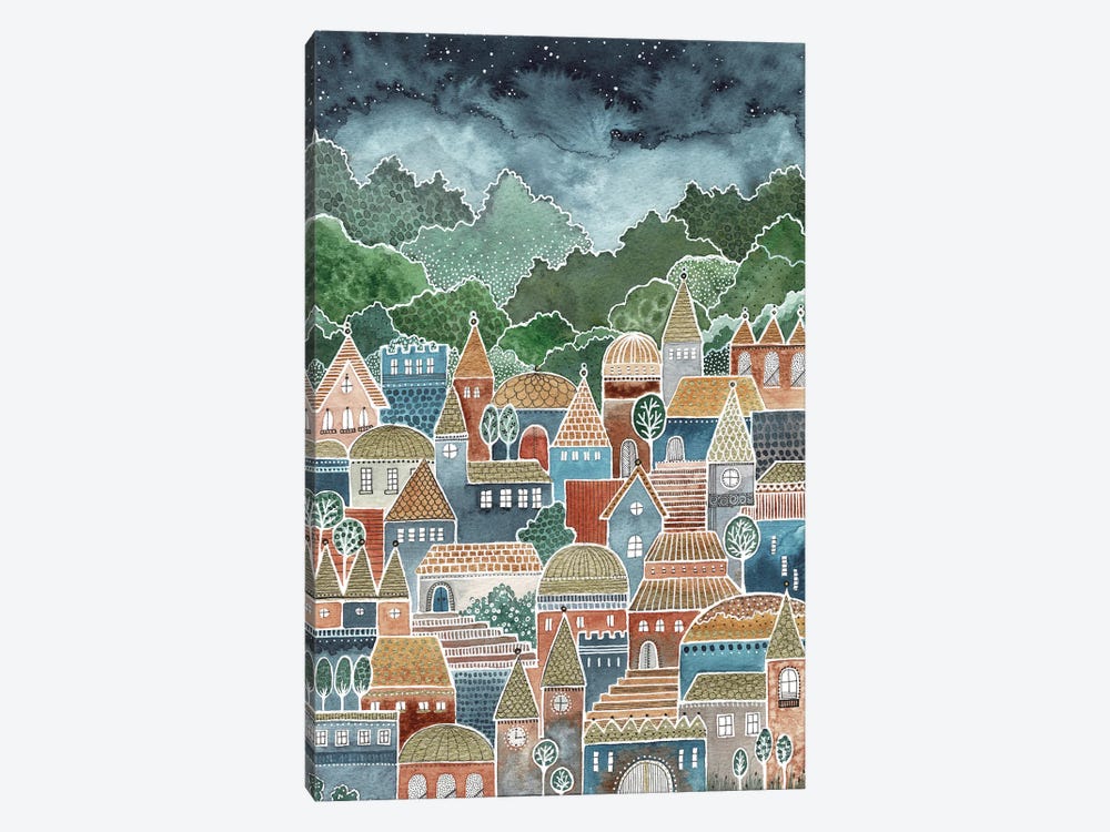 Forest Village by Kate Rebecca Leach 1-piece Canvas Print