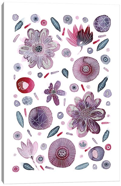 Lavender Flower Field Canvas Art Print - Kate Rebecca Leach