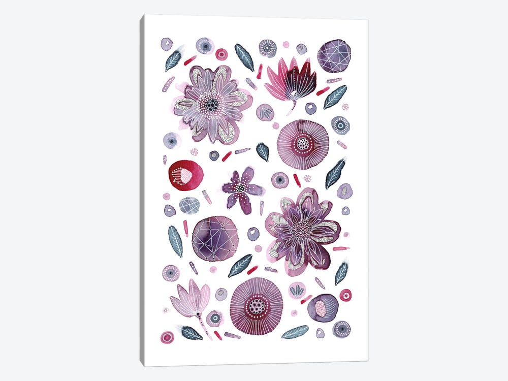 Lavender Flower Field by Kate Rebecca Leach 1-piece Canvas Art Print