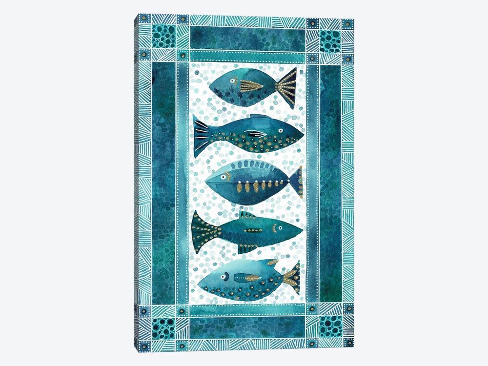 Little Fishes by Kate Rebecca Leach 1-piece Canvas Print