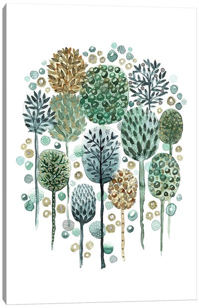 Little Trees Canvas Art Print - Kate Rebecca Leach