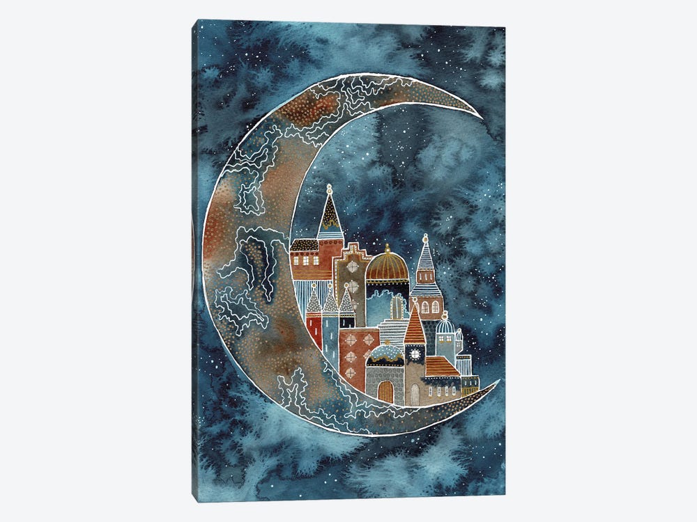 Moonbeam Village by Kate Rebecca Leach 1-piece Canvas Art Print