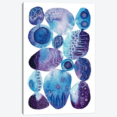 Periwinkle Blue Abstract Canvas Print #KLC56} by Kate Rebecca Leach Art Print