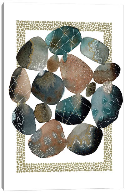 Precious Stone Circle Canvas Art Print - Effortless Earth Tone Abstracts