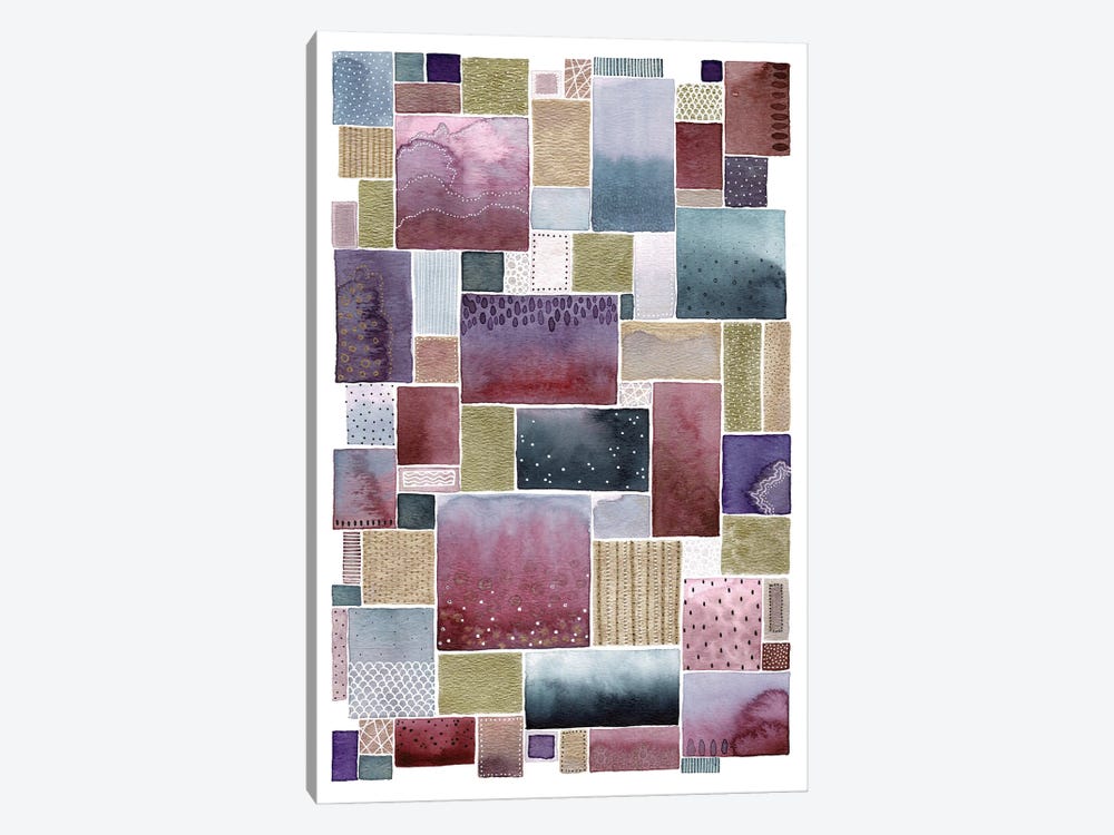 Purple Squares by Kate Rebecca Leach 1-piece Canvas Artwork