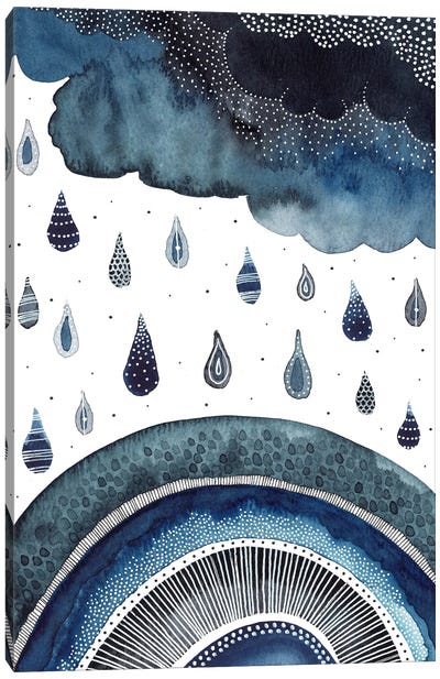 Rainclouds And Rainbows Canvas Art Print - Kate Rebecca Leach