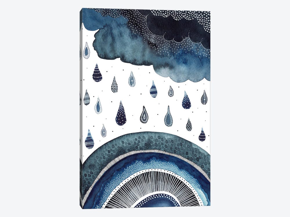 Rainclouds And Rainbows by Kate Rebecca Leach 1-piece Canvas Print