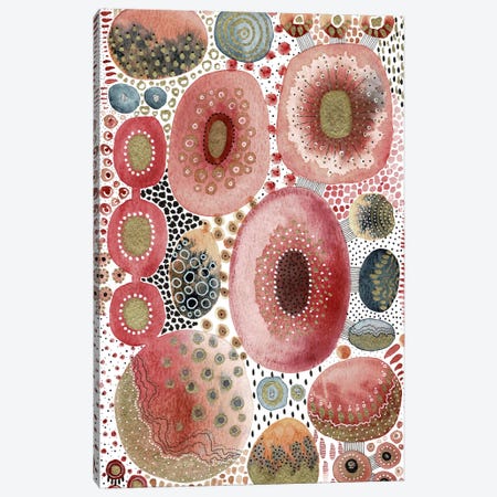 Ruby And Gold Abstract Canvas Print #KLC65} by Kate Rebecca Leach Canvas Art