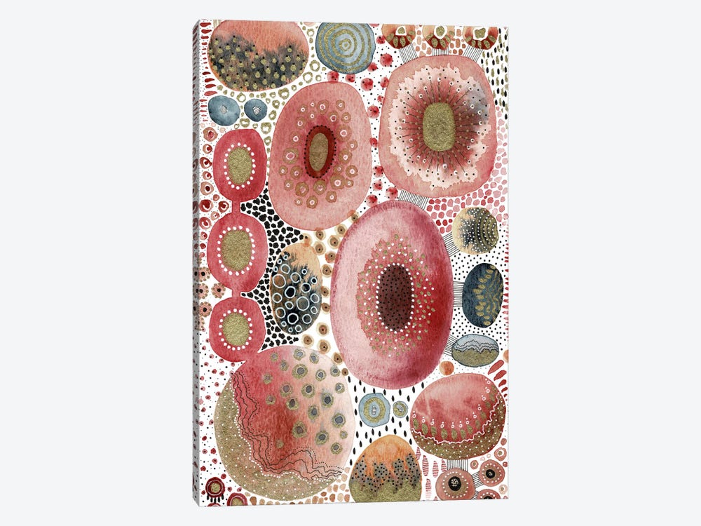 Ruby And Gold Abstract by Kate Rebecca Leach 1-piece Canvas Artwork