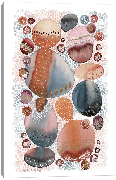Spice Pebbles Canvas Art Print - Gold & Pink Art
