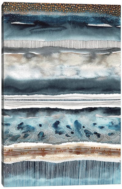 Stormy Skies Stripe Canvas Art Print - Kate Rebecca Leach