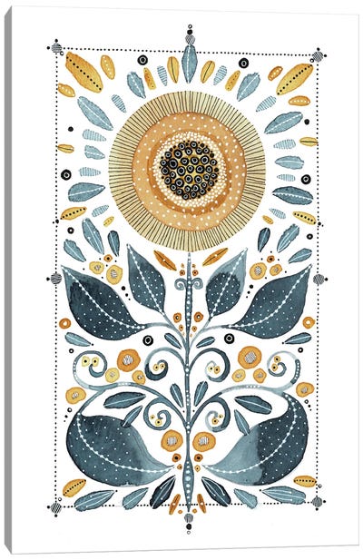 Sunshine Sunflower Floral Canvas Art Print - Kate Rebecca Leach