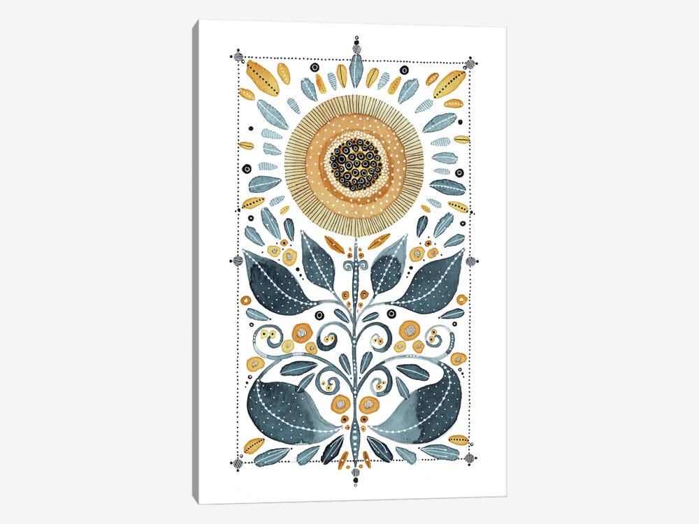 Sunshine Sunflower Floral by Kate Rebecca Leach 1-piece Art Print