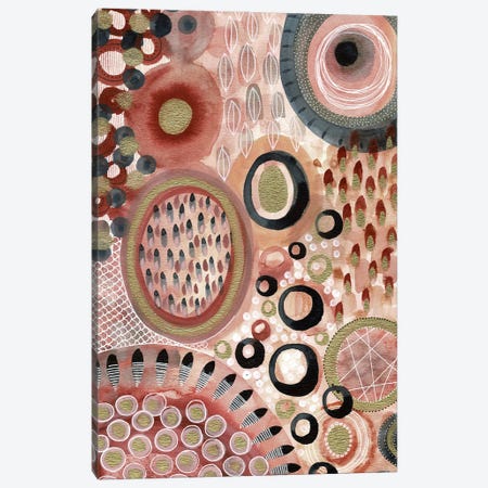 Terracotta And Gold Abstract Canvas Print #KLC80} by Kate Rebecca Leach Art Print