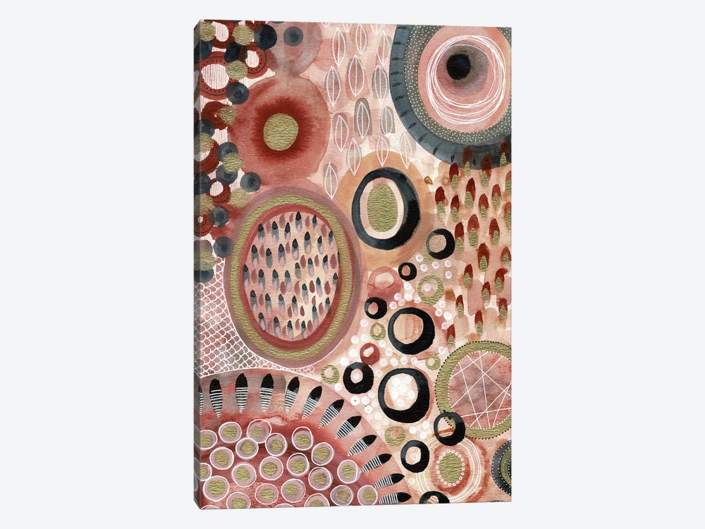 Terracotta And Gold Abstract by Kate Rebecca Leach 1-piece Canvas Art Print