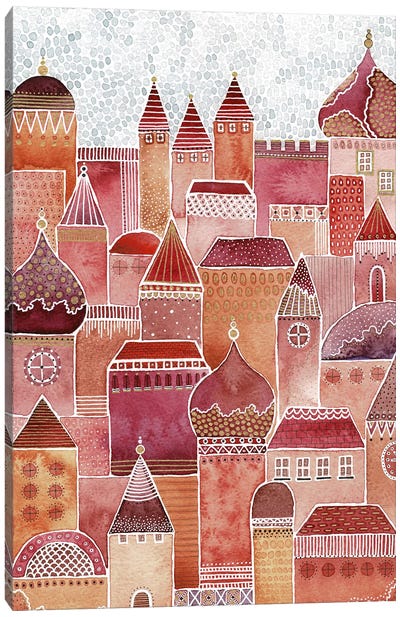 Tiny Village Canvas Art Print - Kate Rebecca Leach