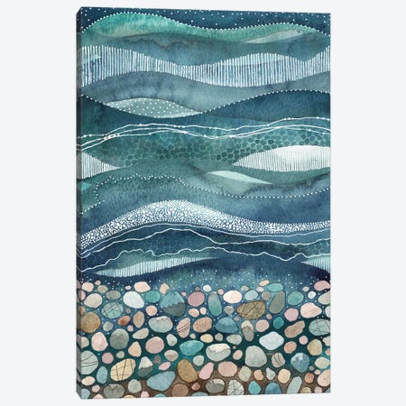 Underwater Sea Glass Stripe Canvas Print #KLC86} by Kate Rebecca Leach Canvas Art
