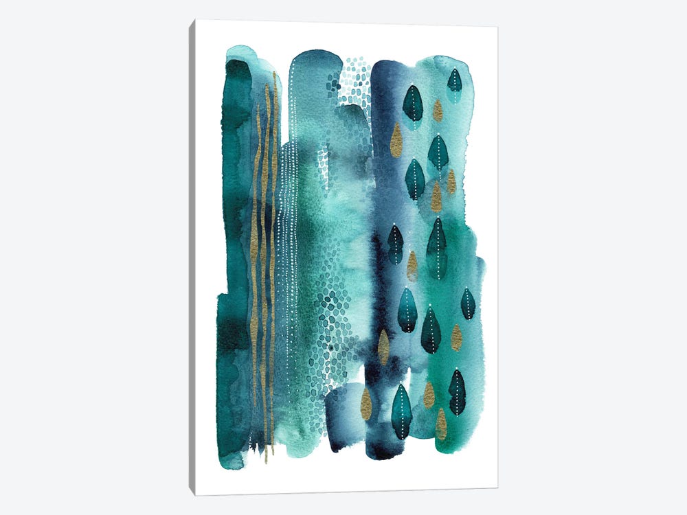 Underwater Seaweed Stripe by Kate Rebecca Leach 1-piece Canvas Print