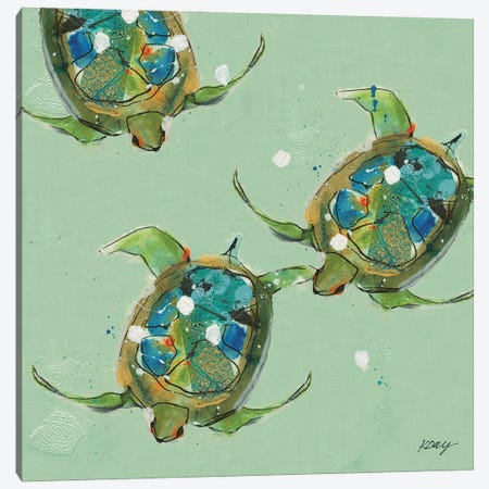 Sea Turtles Canvas Print #KLD10} by Kellie Day Art Print