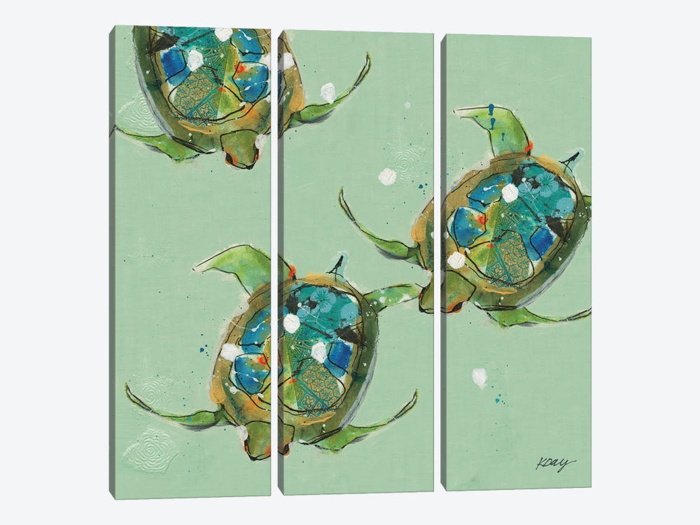 Sea Turtles by Kellie Day 3-piece Canvas Art Print