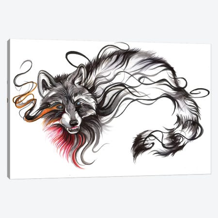 Raccoon Canvas Print #KLI102} by Katy Lipscomb Canvas Art