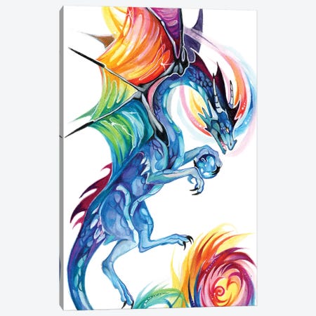 Rainbow Dragon Flight Canvas Print #KLI104} by Katy Lipscomb Canvas Print