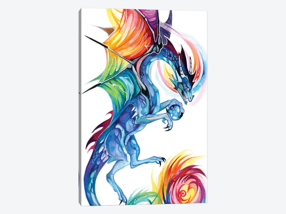 Rainbow Dragon Flight by Katy Lipscomb 1-piece Canvas Wall Art
