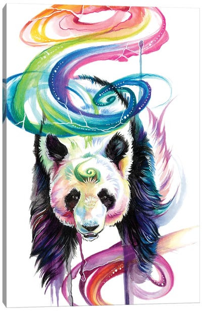 Rainbow Panda Canvas Art Print - Panda Art