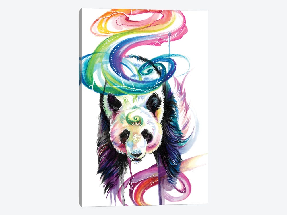Rainbow Panda by Katy Lipscomb 1-piece Canvas Artwork