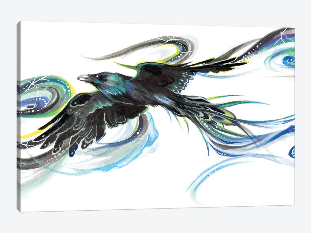 Rainbow Raven by Katy Lipscomb 1-piece Art Print