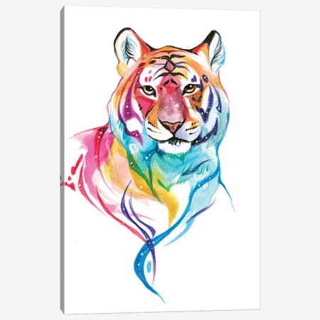 Rainbow Tiger I Canvas Print #KLI110} by Katy Lipscomb Canvas Art Print