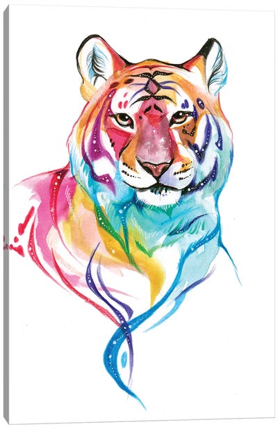 Rainbow Tiger I Canvas Art Print - Katy Lipscomb