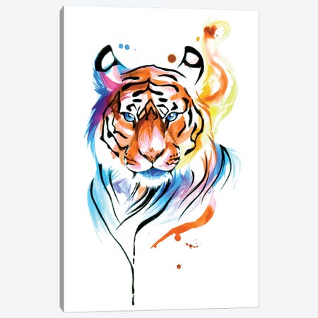 Rainbow Tiger II Canvas Print #KLI111} by Katy Lipscomb Art Print