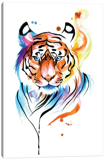Rainbow Tiger II Canvas Art Print - Katy Lipscomb