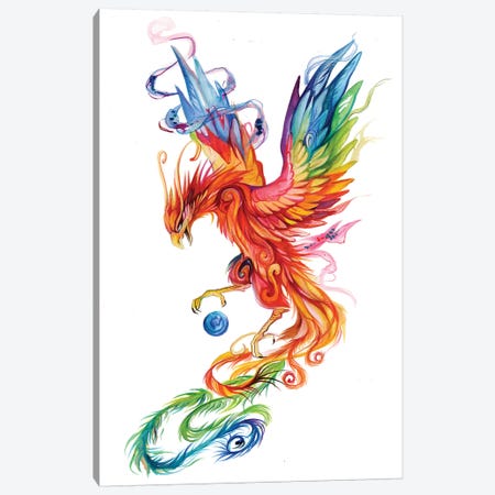 Regal Phoenix Canvas Print #KLI117} by Katy Lipscomb Canvas Artwork