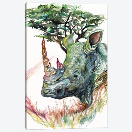 Rhino Canvas Print #KLI118} by Katy Lipscomb Art Print