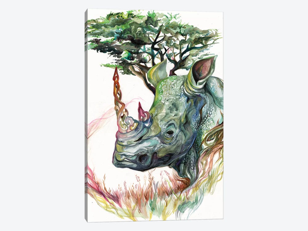 Rhino by Katy Lipscomb 1-piece Canvas Print
