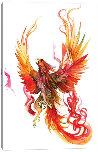 Rise of The Phoenix Canvas Art Print - Mythical Creature Art