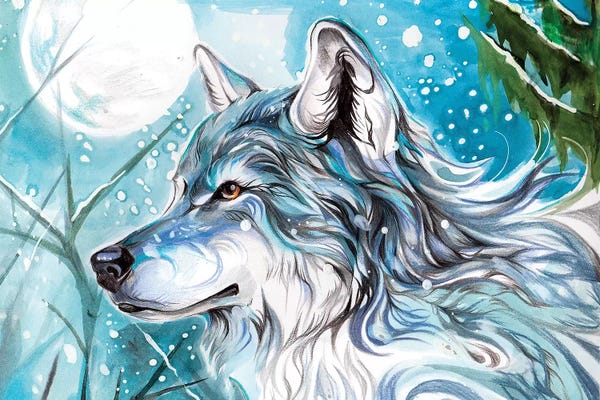 Wolves: Blue Winter Wolf by Katy Lipscomb