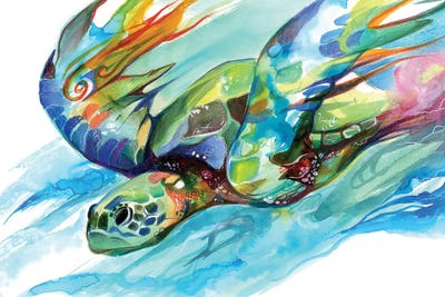 Sea Turtle by Katy Lipscomb metal wall art