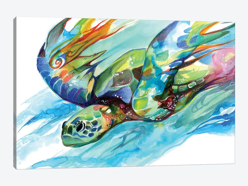 Sea Turtle by Katy Lipscomb 1-piece Canvas Wall Art