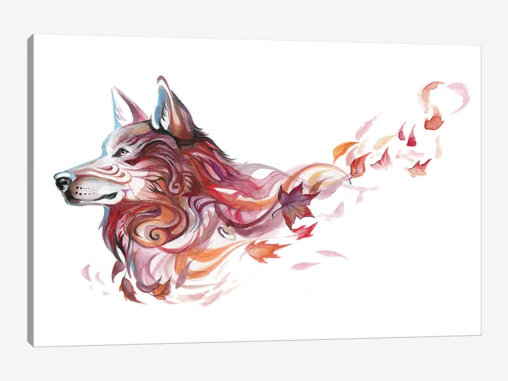 Season Wolf - Autumn by Katy Lipscomb 1-piece Canvas Wall Art