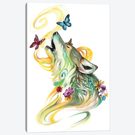 Season Wolf - Spring Canvas Print #KLI125} by Katy Lipscomb Art Print