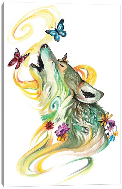 Season Wolf - Spring Canvas Art Print - Wolf Art