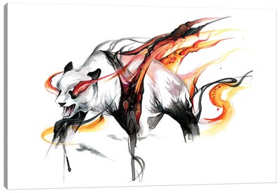 Burning Panda Canvas Art Print - Katy Lipscomb